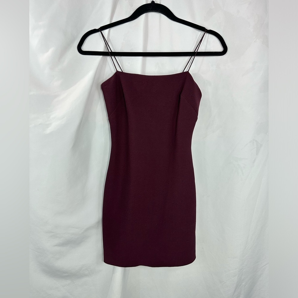 bec + bridge burgundy mini bodycon dress size 2